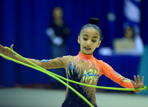 Bədii gimnastika üzrə XXII Bakı çempionatı və birinciliyi start götürüb. Bakı, Azərbaycan, 13 noyabr 2015